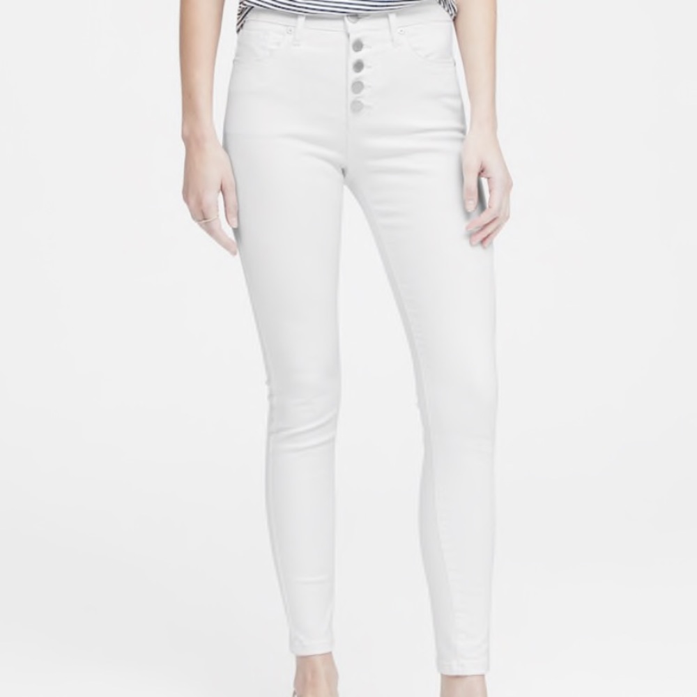Banana Republic high rise skinny white denim 28